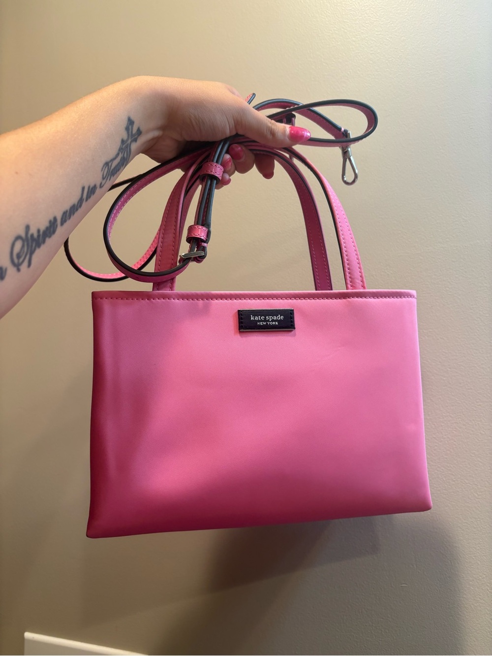 kate spade Sam Icon Nylon Pink Small Tote Purse